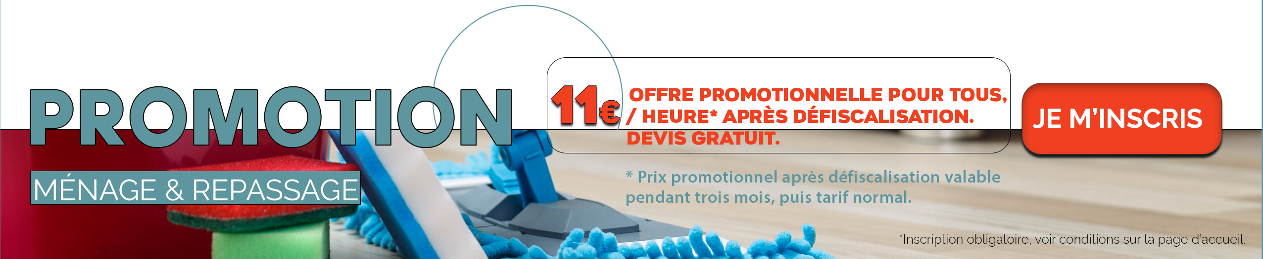 promotion sur le ménage et repassage